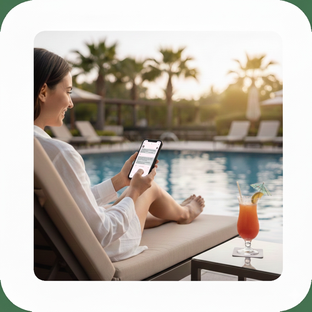 Relaxing by the Pool